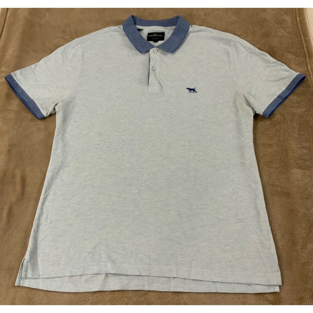 Rodd & Gunn Shirt Mens size‎ 2XL Sports Fit Light Blue Collard Short Sleeve EUC